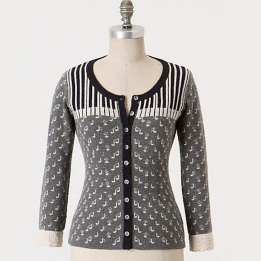 Piano Music Cardigan - NWT